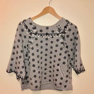 Polka Dot Bat-Wing Sweater